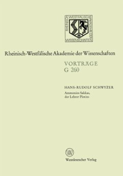 Ammonios Sakkas, der Lehrer Plotins - Schwyzer, Hans-Rudolf