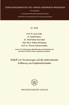 Einfluß von Versetzungen auf die elektrolytische Auflösung von Kupfereinkristallen