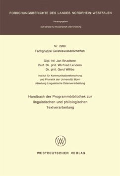 Handbuch der Programmbibliothek zur linguistischen und philologischen Textverarbeitung - Brustkern, Jan