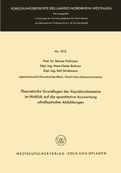 Theoretische Grundlagen der Äquidensitometrie im Hinblick auf die quantitative Auswertung schalloptischer Abbildungen - Pohlman, Reimar