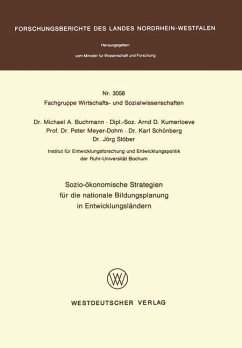 Sozio-ökonomische Strategien für die nationale Bildungsplanung in Entwicklungsländern - Buchmann, MichaelA.