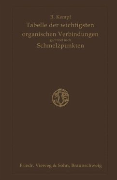 Tabelle der Wichtigsten Organischen Verbindungen Geordnet Nach Schmelzpunkten - Kempf, Richard