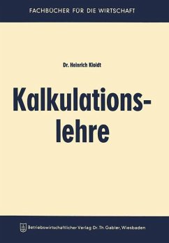 Kalkulationslehre - Kloidt, Heinrich