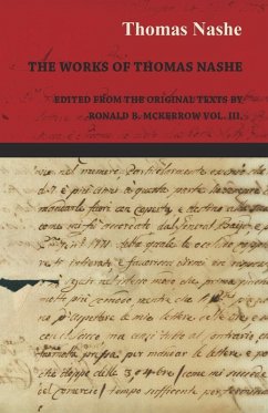 Cover The Works of Thomas Nashe - Edited from the Original Texts by Ronald B. McKerrow Vol. III.