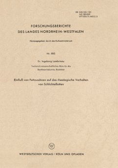 Einfluß von Fettzusätzen auf das rheologische Verhalten von Schlichteflotten - Lambrinoû, Ingeborg