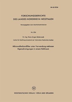 Mikrowellenbandfilter unter Verwendung mehrerer Eigenschwingungen in einem Hohlraum - Butterweck, Hans-Jürgen