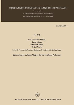 Cover Sonderfragen auf dem Gebiet der kurzwelligen Antennen