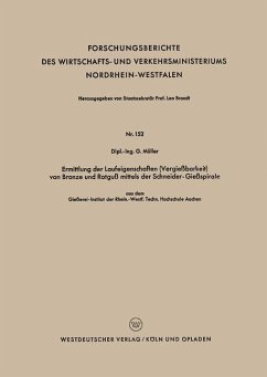 Ermittlung der Laufeigenschaften (Vergießbarkeit) von Bronze und Rotguß mittels der Schneider-Gießspirale - Müller, Günter