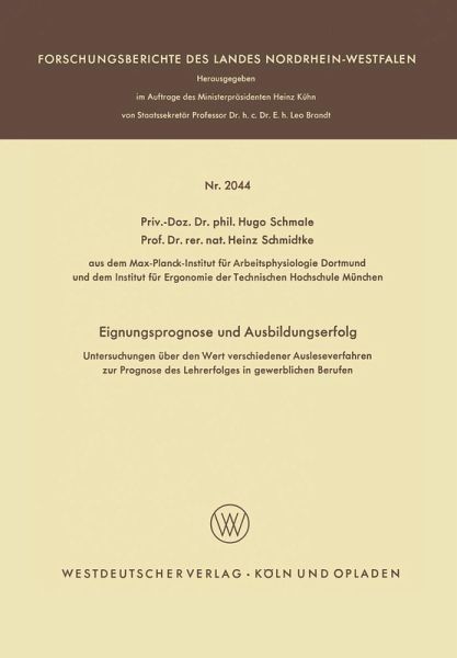 Eignungsprognose und Ausbildungserfolg