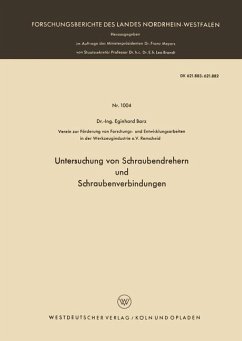 Untersuchung von Schraubendrehern und Schraubenverbindungen - Barz, Eginhard