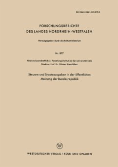 Steuern und Staatsausgaben in der öffentlichen Meinung der Bundesrepublik