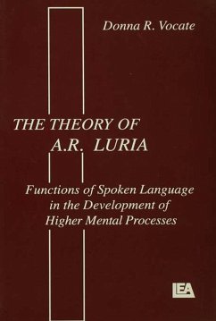 The theory of A.r. Luria (eBook, ePUB) - Vocate, Donna R.