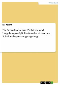 Die Schuldenbremse. Probleme und Umgehungsmöglichkeiten der deutschen Schuldenbegrenzungsregelung - Karim, M.