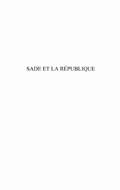 Sade et la republique (eBook, PDF)