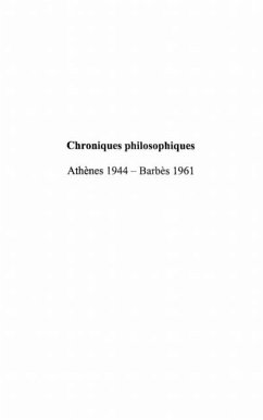 Chroniques philosophiques-Athenes 1944 (eBook, PDF)
