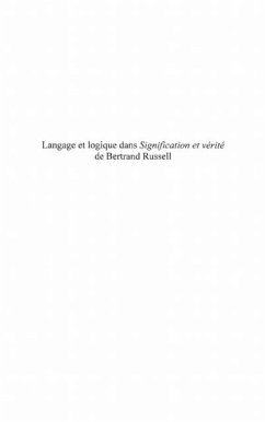 Langage et logique dans signification et verite de bertran (eBook, PDF) - Nyitouck Amvene