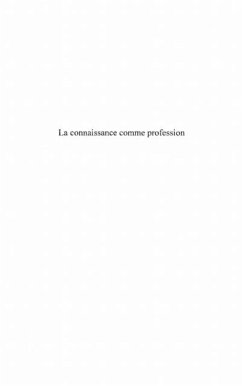 Cover Connaissance comme profession - demarche (eBook, PDF)