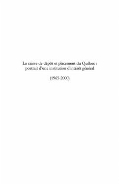 Cover Caisse de depOt et placement du quebec (eBook, PDF)