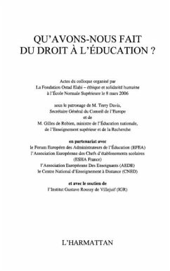 Cover Qu'avons-nous fait du droit a l'education (eBook, PDF)
