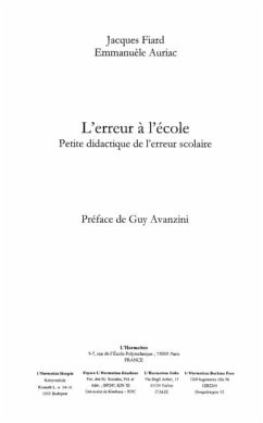 Cover Erreur a l'ecole: petite didactique de l (eBook, PDF)