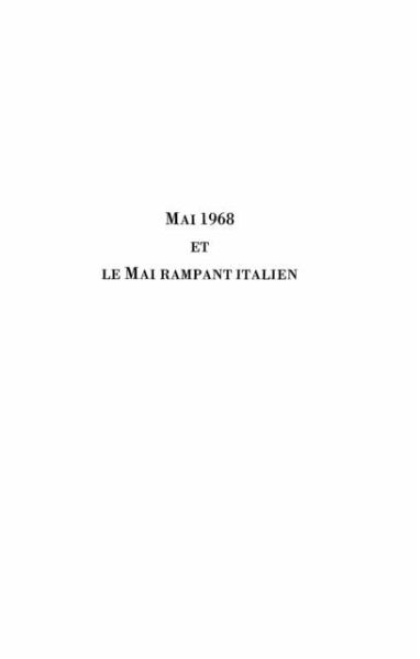 MAI 1968 ET LE MAI RAMPANT ITALIEN (eBook, PDF) MAI 1968 ET LE MAI RAMPANT ITALIEN (eBook, PDF)