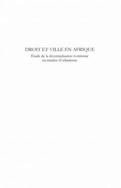 Droit et ville en afrique - etude de la decentralisation ivo (eBook, PDF) - Nadine Croguennec