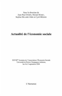 Cover Actualite de l'economie sociale - xxviiie journees de l'asso (eBook, PDF)
