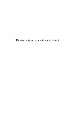 Cover Sciences sociales et sport n(deg) 3 (eBook, PDF)