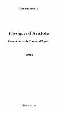 Physiques d'aristote - commentaire de thomas d'aquin - tome (eBook, PDF)
