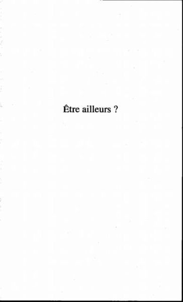 ETRE AILLEURS? (eBook, PDF)