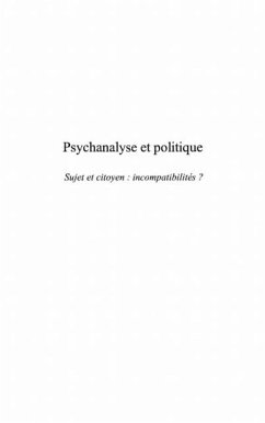 Cover Psychanalyse et politique - sujet et citoyen: incompatibilit (eBook, PDF)