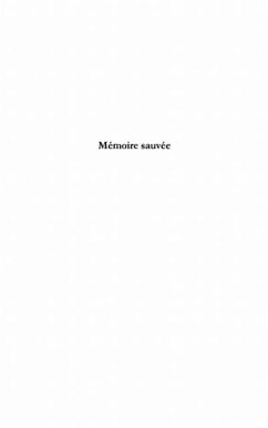 Memoire sauvee (eBook, PDF)