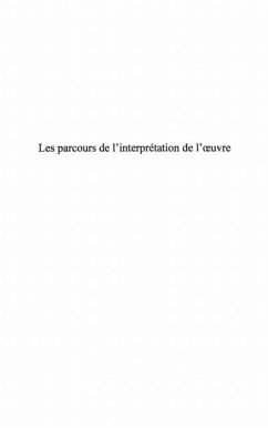 Cover Les parcours de l'interpretation de l'oeuvre (eBook, PDF)