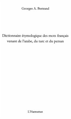 Cover Dictionnaire etymologique des mots francais venant arabe (eBook, ePUB)