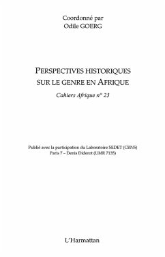 Perspectives historiques sur le genre en Afrique (eBook, ePUB)