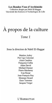 propos de la culture - tome1 (eBook, ePUB)