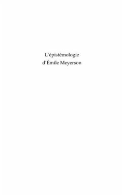 Cover L'epistemologie d'emile meyerson - eleme (eBook, PDF)