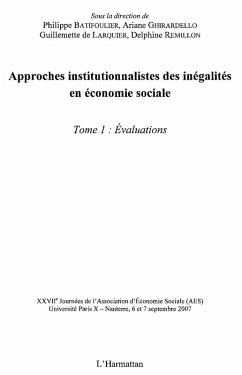 Approches institutionnalistes inegalites economiques... t.1 (eBook, ePUB)