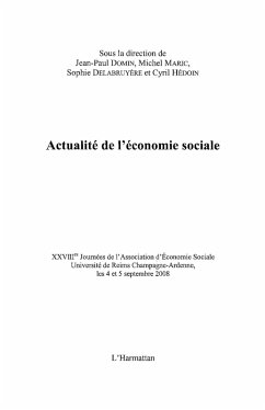 Actualite de l'economie sociale - xxviiie journees de l'asso (eBook, ePUB)