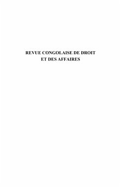 Revue congolaise de droit et des affaires N(deg) 4 (eBook, ePUB)