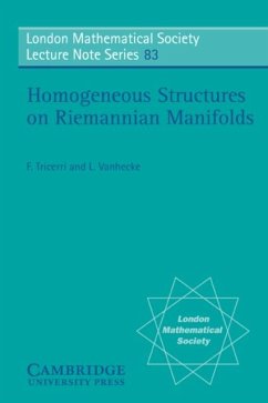 Homogeneous Structures on Riemannian Manifolds (eBook, PDF) - Tricerri, F.