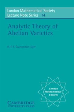 Analytic Theory of Abelian Varieties (eBook, PDF) - Swinnerton-Dyer, H. P. F.