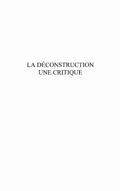 Deconstruction une critique (eBook, PDF)