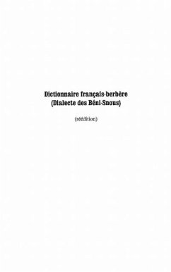 Dictionnaire francais-berbere dialecte des beni-snous (eBook, PDF)