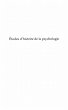 Etudes d'histoire de la psychologie... - Bild 1
