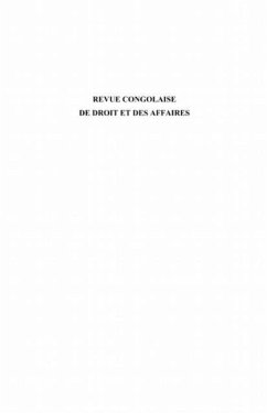 Revue congolaise de droit et des affaires N(deg) 3 (eBook, PDF)