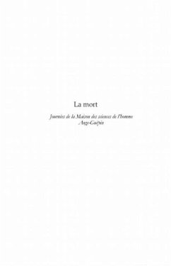 La mort - journees de la maison des sciences de l'homme ange (eBook, PDF)