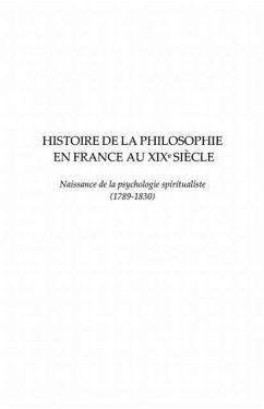 Histoire de la philosophie en france au xixe siecle (eBook, PDF)