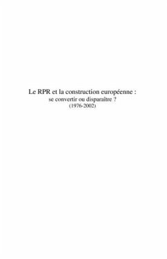 Le rpr et la construction europeenne : se convertir ou dispa (eBook, PDF) - Bertrand Maricot