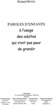 Paroles d'enfants a l'usage des adultes (eBook, PDF) - Arzalier Francis